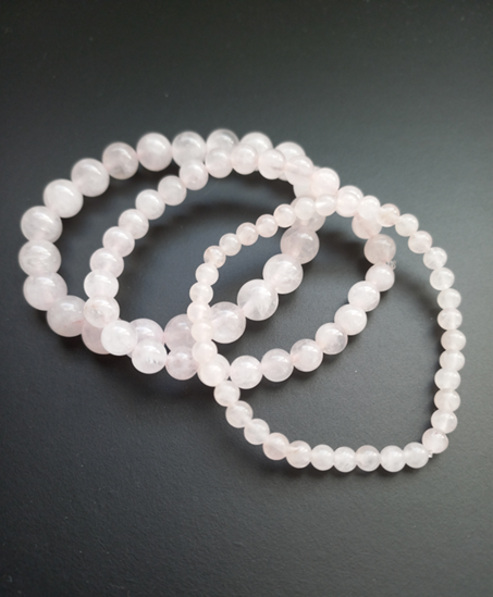 Bracelet quartz rose naurel AAA, perles 4, 6 ou 8mm — Zoéline