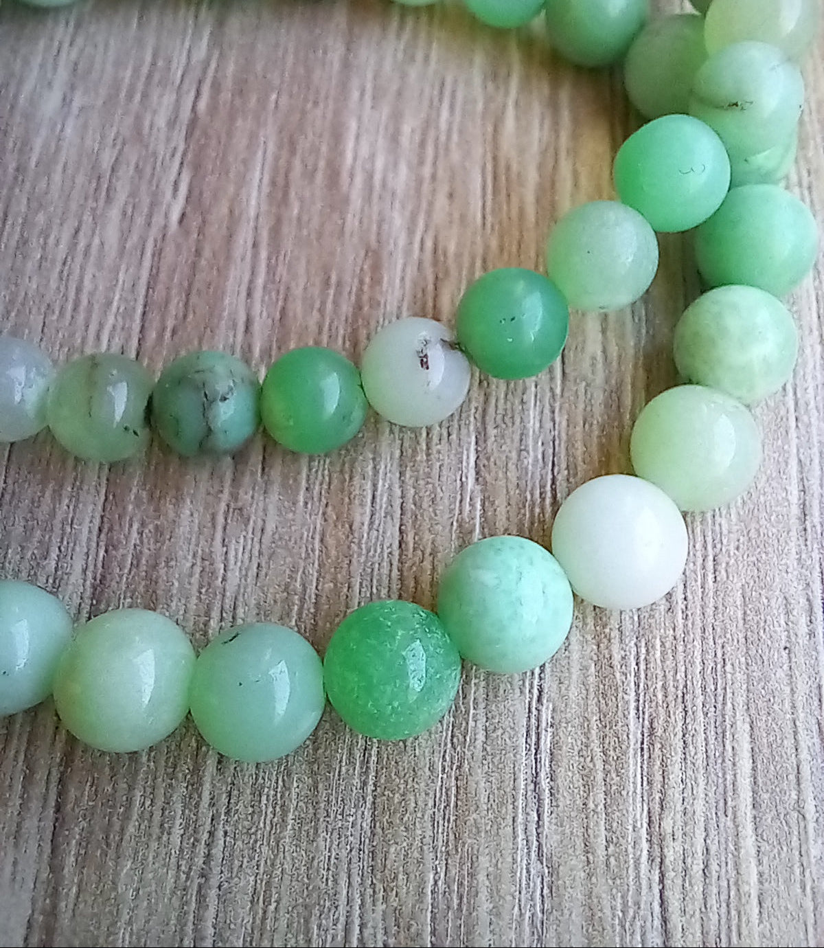 Bracelet chrysoprase naturelle AAA, détail — Zoéline