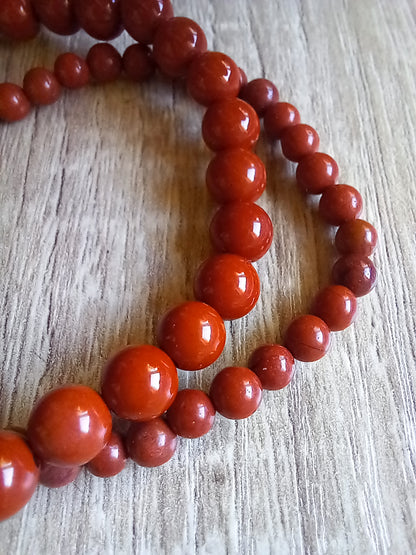 Bracelet jaspe rouge naturel AAA, détail — Zoéline