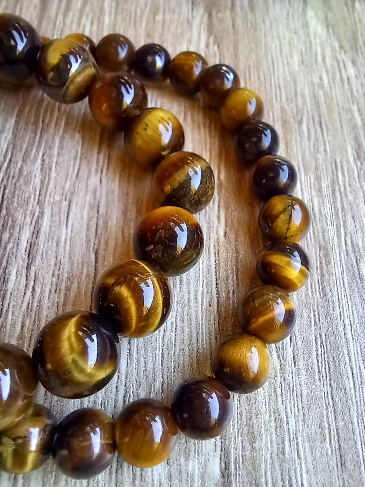 Bracelet oeil de tigre naturel AAA, détail — Zoéline