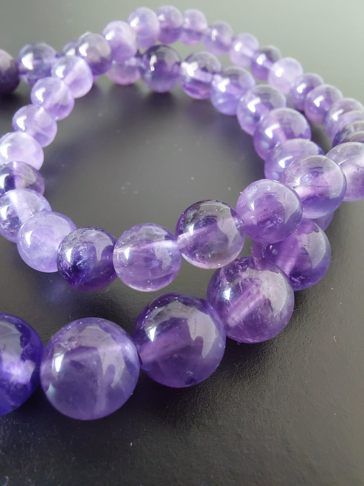Bracelet améthyste naturelle AAA, perles de 4, 6 ou 8mm — Zoéline