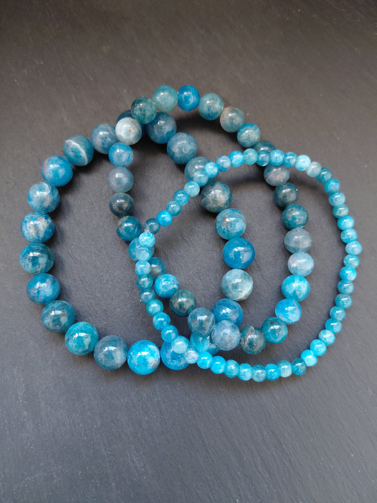 Bracelet apatite naturelle AA, perles 4, 6 ou 8mm — Zoéline