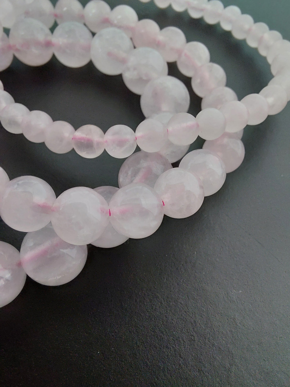 Bracelet quartz rose naurel AAA,  perles 4, 6 ou 8mm — Zoéline