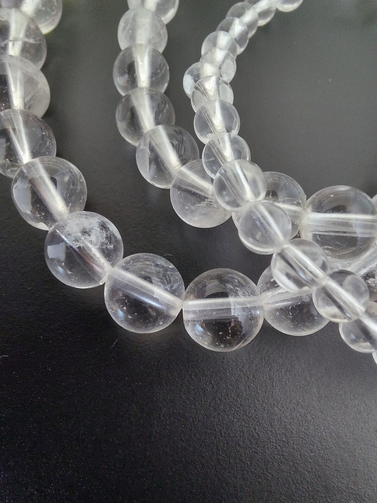 Bracelet cristal de roche naturel AAA,  perles 4, 6 ou 8mm — Zoéline