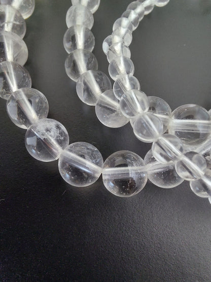 Bracelet cristal de roche naturel AAA,  perles 4, 6 ou 8mm — Zoéline
