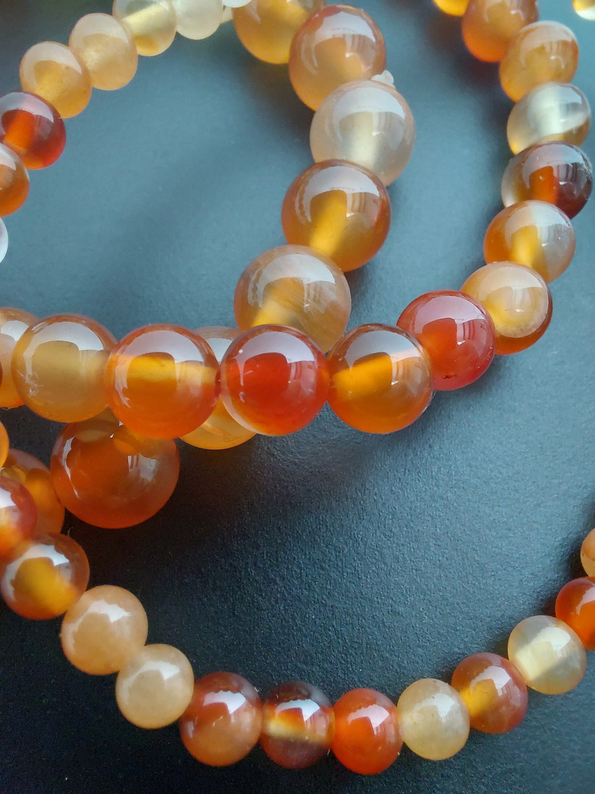 Bracelet cornaline naturelle, perles 4, 6 ou 8mm — Zoéline