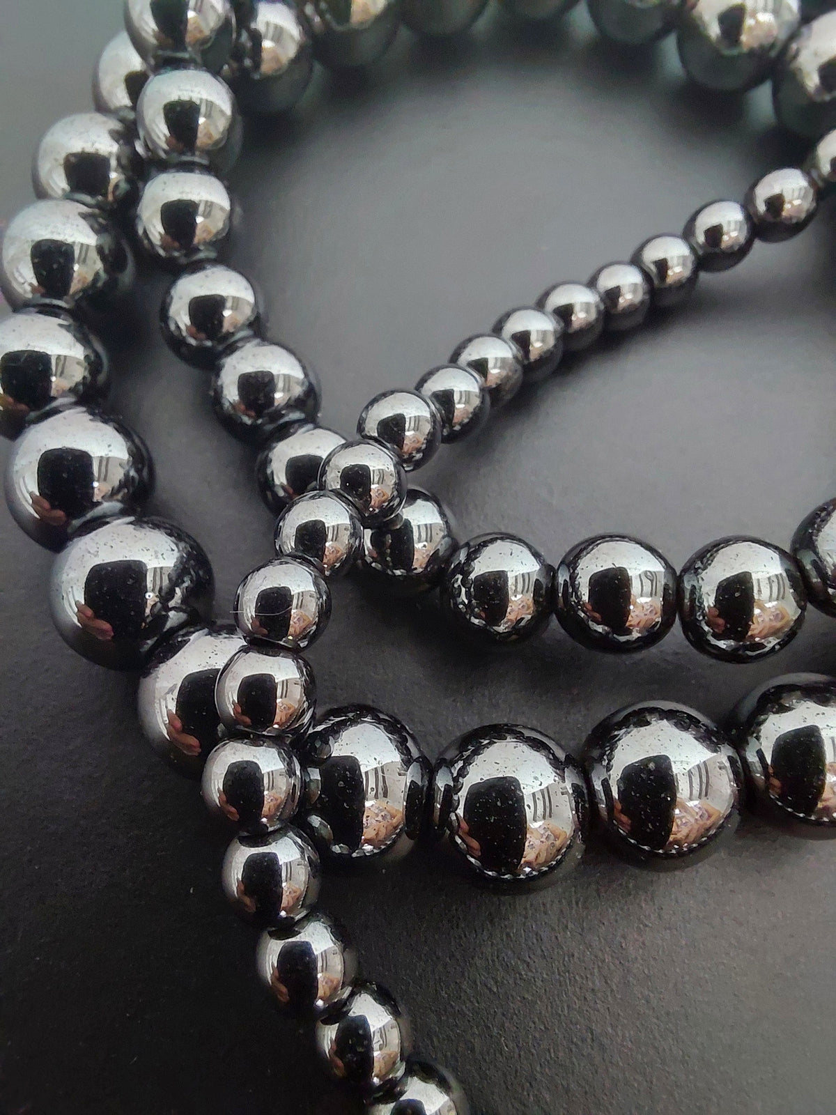 Bracelet hématite naturelle AAA, perles 4, 6 ou 8mm — Zoéline