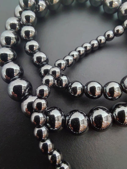 Bracelet hématite naturelle AAA, perles 4, 6 ou 8mm — Zoéline