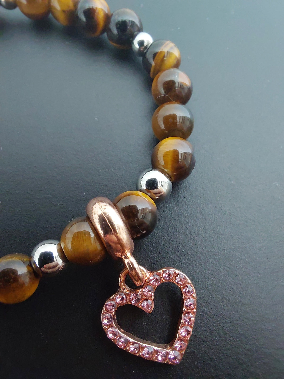 Bracelet Elaris Doré, en oeil de tigre AAA, pierres naturelles, perles 6mm — Zoéline